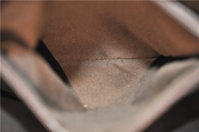 Authentic GUCCI Bamboo Vintage Hand Bag GG Nylon Leather 0021016 Brown 2769E