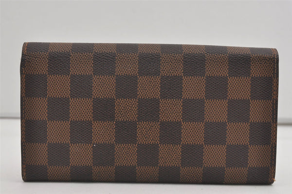 Authentic Louis Vuitton Damier Portefeuille Sarah Long Wallet N61734 LV 2769I