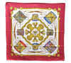 Authentic HERMES Carre 90 Scarf "LES TAMBOURS" Silk Red 2770D