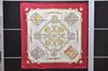 Authentic HERMES Carre 90 Scarf "LES TAMBOURS" Silk Red 2770D