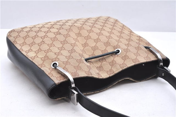 Authentic GUCCI Shoulder Hand Bag Purse GG Canvas Leather 0013748 Brown 2770E