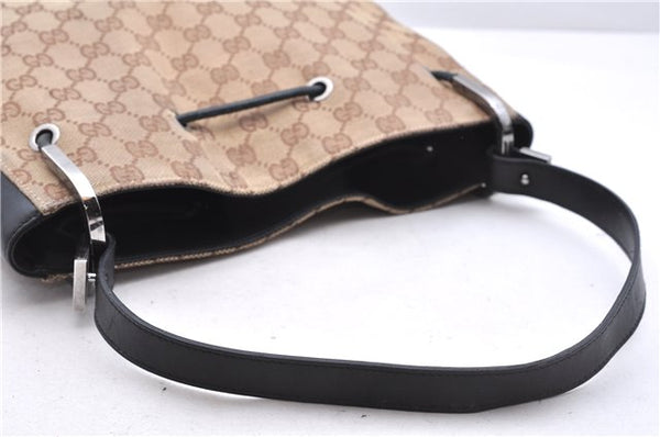 Authentic GUCCI Shoulder Hand Bag Purse GG Canvas Leather 0013748 Brown 2770E