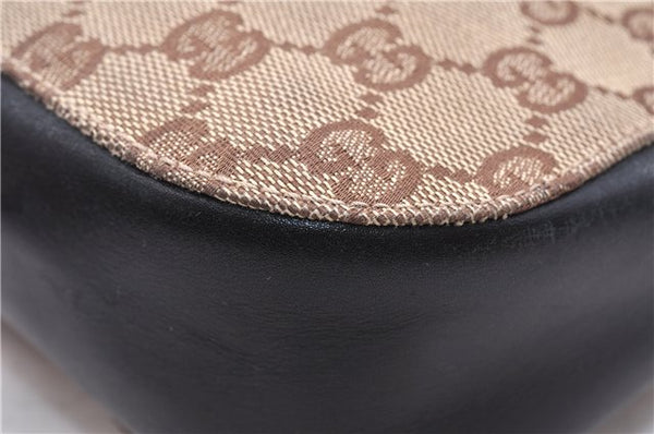 Authentic GUCCI Shoulder Hand Bag Purse GG Canvas Leather 0013748 Brown 2770E