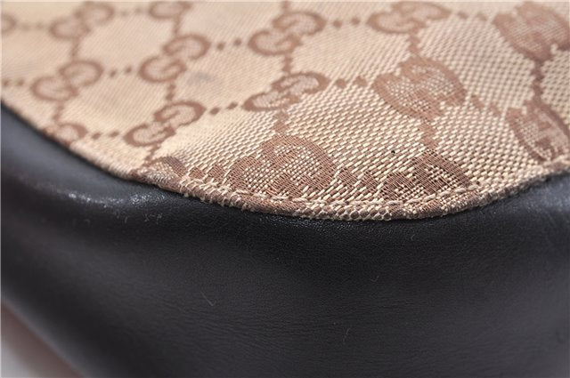 Authentic GUCCI Shoulder Hand Bag Purse GG Canvas Leather 0013748 Brown 2770E