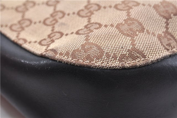 Authentic GUCCI Shoulder Hand Bag Purse GG Canvas Leather 0013748 Brown 2770E