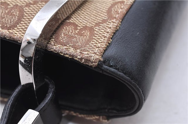 Authentic GUCCI Shoulder Hand Bag Purse GG Canvas Leather 0013748 Brown 2770E