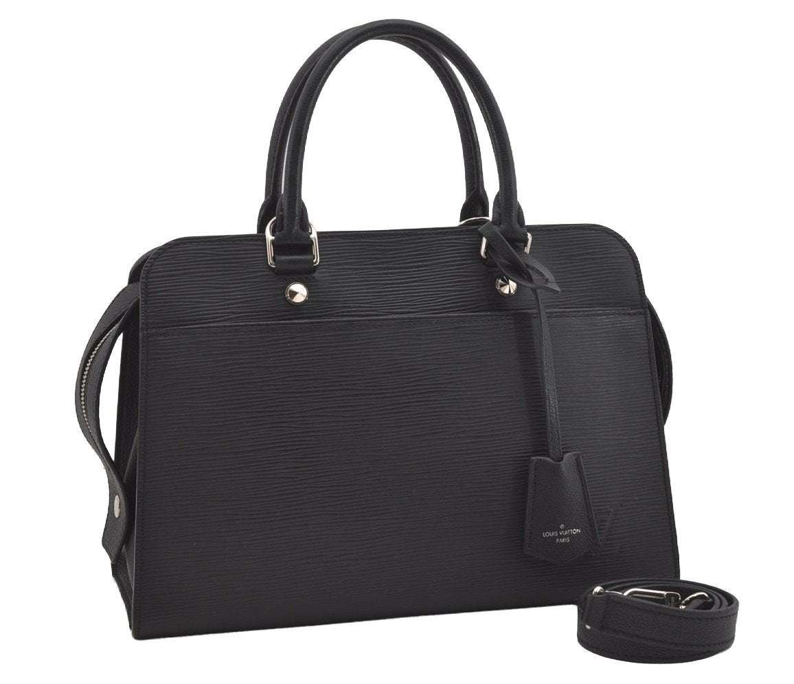 Authentic Louis Vuitton Epi Vaneau MM 2Way Shoulder Hand Bag M51238 Black 2770I