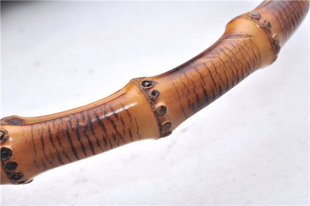 Authentic GUCCI Bamboo Vintage Shoulder Tote Bag Nylon Enamel Black 2771E