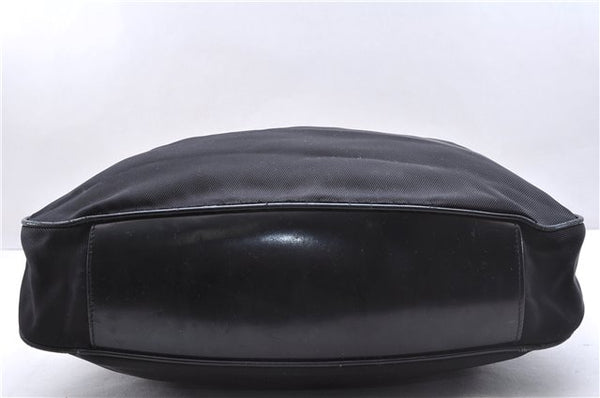 Authentic GUCCI Bamboo Vintage Shoulder Tote Bag Nylon Enamel Black 2771E