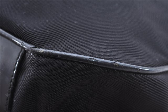 Authentic GUCCI Bamboo Vintage Shoulder Tote Bag Nylon Enamel Black 2771E