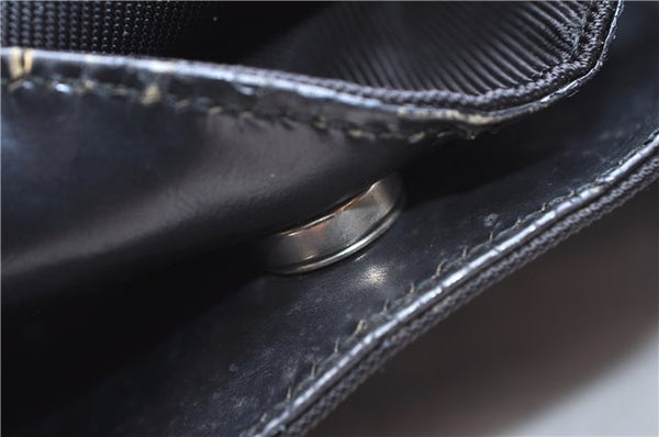 Authentic GUCCI Bamboo Vintage Shoulder Tote Bag Nylon Enamel Black 2771E