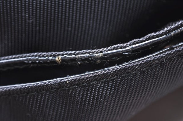 Authentic GUCCI Bamboo Vintage Shoulder Tote Bag Nylon Enamel Black 2771E