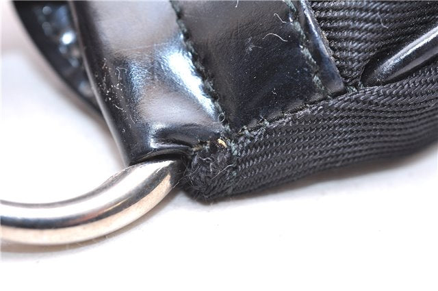 Authentic GUCCI Bamboo Vintage Shoulder Tote Bag Nylon Enamel Black 2771E