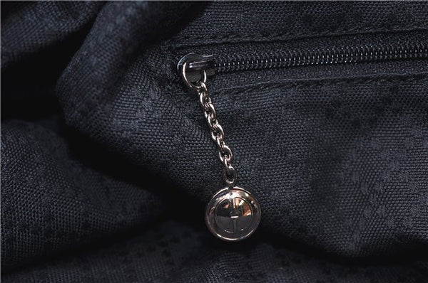 Authentic GUCCI Bamboo Vintage Shoulder Tote Bag Nylon Enamel Black 2771E