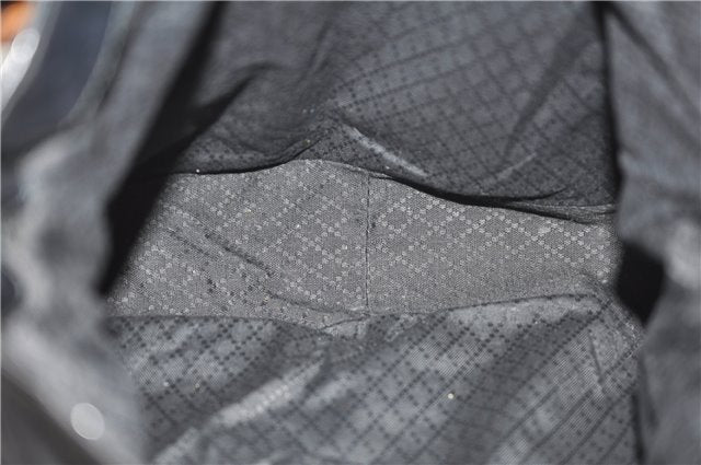 Authentic GUCCI Bamboo Vintage Shoulder Tote Bag Nylon Enamel Black 2771E