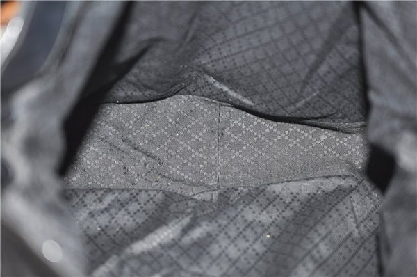 Authentic GUCCI Bamboo Vintage Shoulder Tote Bag Nylon Enamel Black 2771E