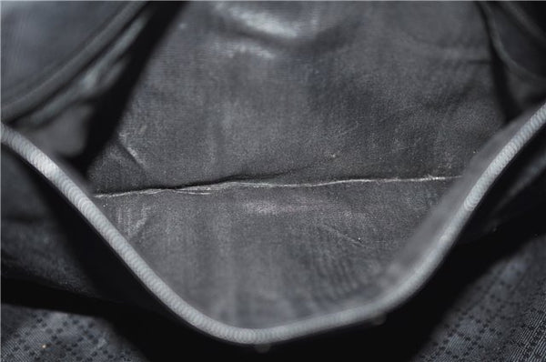 Authentic GUCCI Bamboo Vintage Shoulder Tote Bag Nylon Enamel Black 2771E