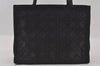 Authentic Christian Dior Lady Dior Cannage Nylon Enamel Hand Bag Black 2772I