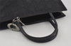Authentic Christian Dior Lady Dior Cannage Nylon Enamel Hand Bag Black 2772I
