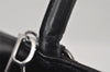 Authentic Christian Dior Lady Dior Cannage Nylon Enamel Hand Bag Black 2772I