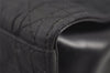 Authentic Christian Dior Lady Dior Cannage Nylon Enamel Hand Bag Black 2772I
