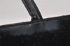 Authentic Christian Dior Lady Dior Cannage Nylon Enamel Hand Bag Black 2772I