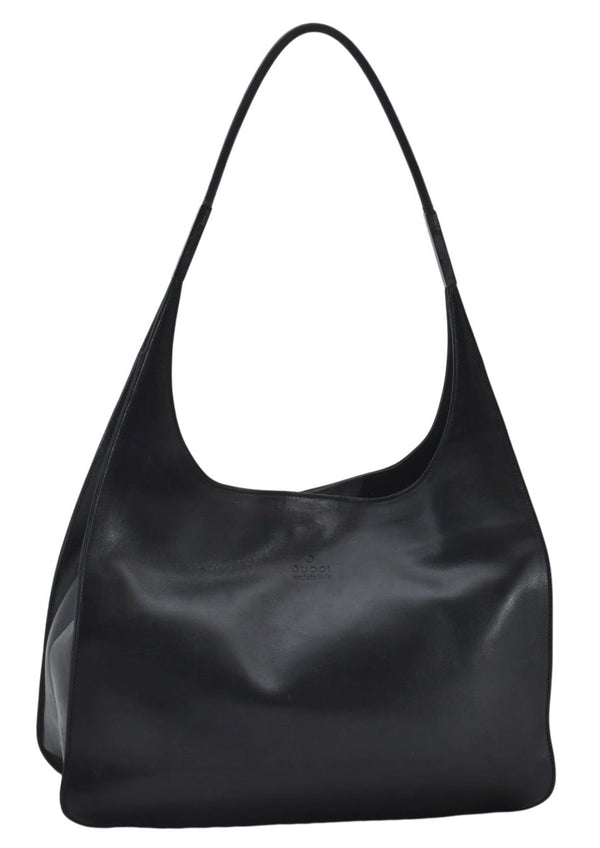 Authentic GUCCI Vintage Shoulder Hand Bag Purse Leather 0013167 Black 2773E