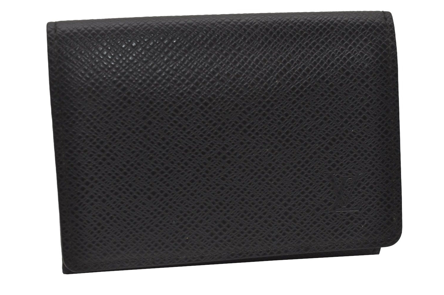 Auth Louis Vuitton Taiga Enveloppe Cartes de Visite Card Case M30922 Black 2773I