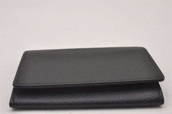 Auth Louis Vuitton Taiga Enveloppe Cartes de Visite Card Case M30922 Black 2773I