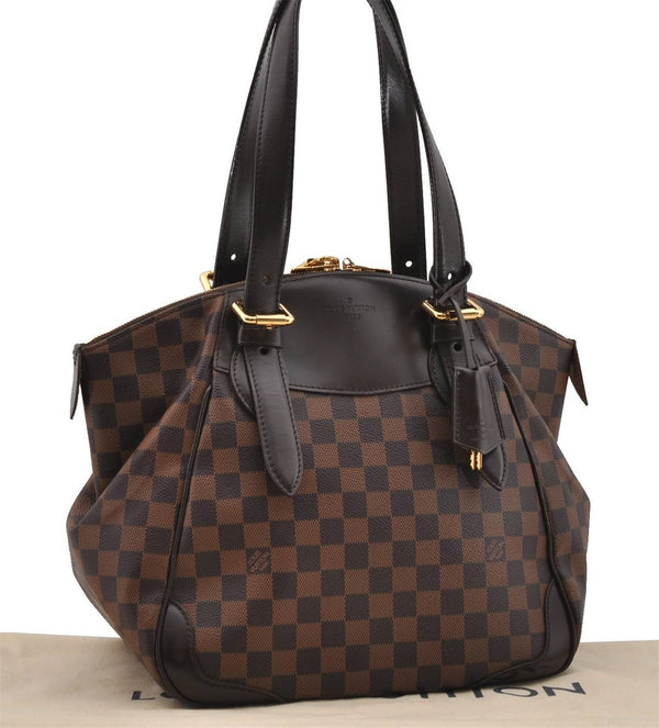 Authentic Louis Vuitton Damier Verona MM Shoulder Boston Bag N41118 LV 2774D