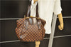 Authentic Louis Vuitton Damier Verona MM Shoulder Boston Bag N41118 LV 2774D