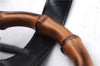 Authentic GUCCI Bamboo Vintage Shoulder Hand Bag Nylon Leather Black 2774E