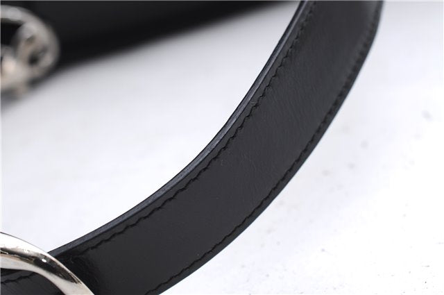 Authentic GUCCI Bamboo Vintage Shoulder Hand Bag Nylon Leather Black 2774E