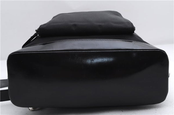 Authentic GUCCI Bamboo Vintage Shoulder Hand Bag Nylon Leather Black 2774E