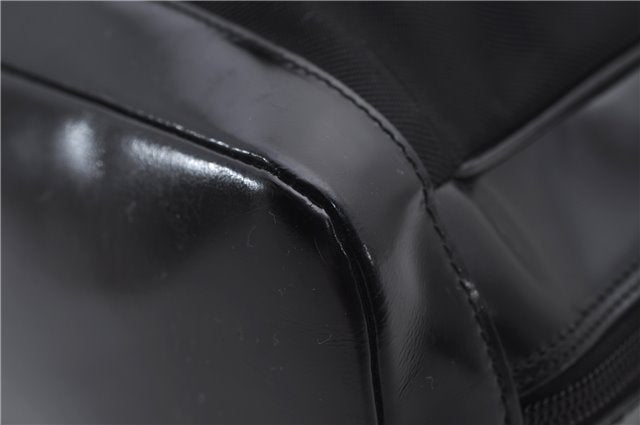 Authentic GUCCI Bamboo Vintage Shoulder Hand Bag Nylon Leather Black 2774E