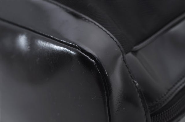 Authentic GUCCI Bamboo Vintage Shoulder Hand Bag Nylon Leather Black 2774E