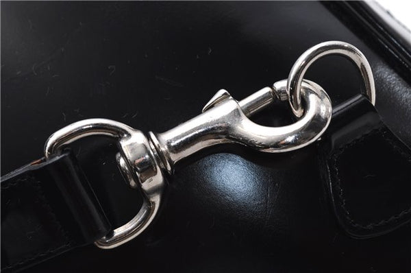 Authentic GUCCI Bamboo Vintage Shoulder Hand Bag Nylon Leather Black 2774E