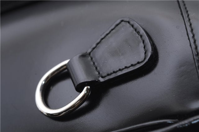 Authentic GUCCI Bamboo Vintage Shoulder Hand Bag Nylon Leather Black 2774E