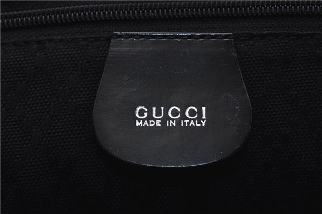 Authentic GUCCI Bamboo Vintage Shoulder Hand Bag Nylon Leather Black 2774E