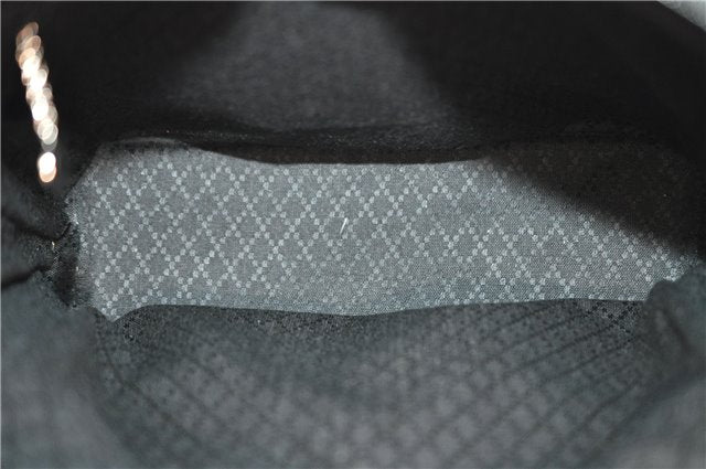 Authentic GUCCI Bamboo Vintage Shoulder Hand Bag Nylon Leather Black 2774E