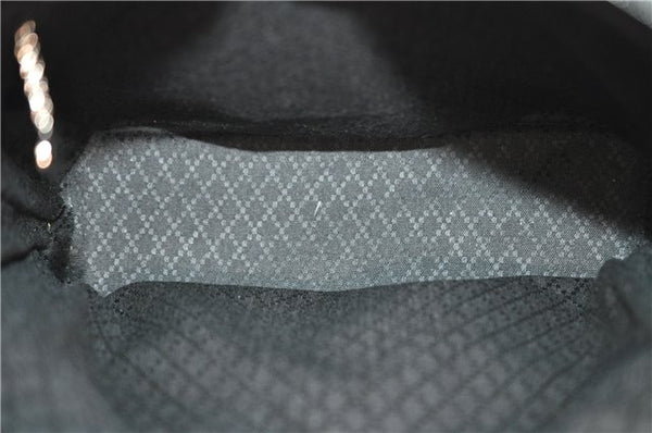 Authentic GUCCI Bamboo Vintage Shoulder Hand Bag Nylon Leather Black 2774E