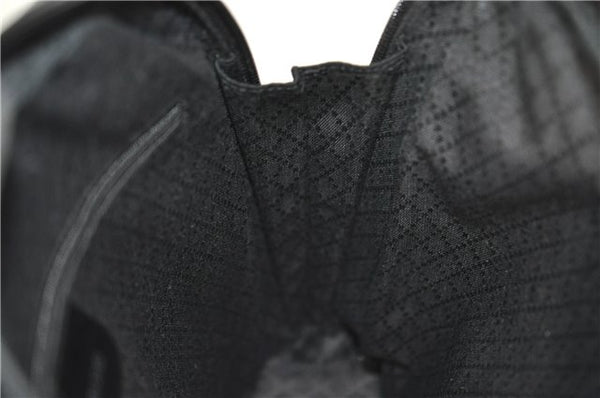 Authentic GUCCI Bamboo Vintage Shoulder Hand Bag Nylon Leather Black 2774E