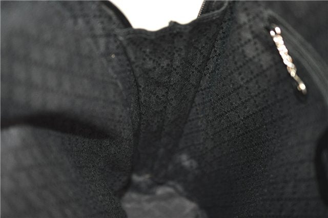 Authentic GUCCI Bamboo Vintage Shoulder Hand Bag Nylon Leather Black 2774E