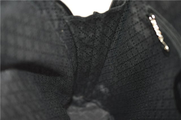 Authentic GUCCI Bamboo Vintage Shoulder Hand Bag Nylon Leather Black 2774E