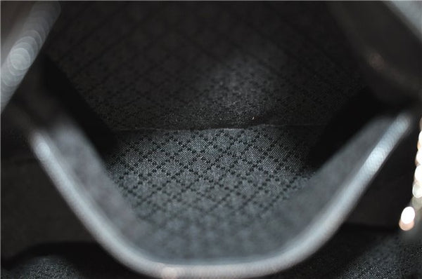 Authentic GUCCI Bamboo Vintage Shoulder Hand Bag Nylon Leather Black 2774E