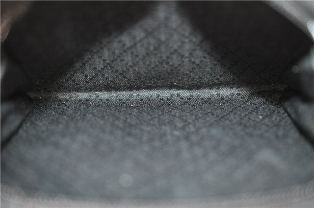 Authentic GUCCI Bamboo Vintage Shoulder Hand Bag Nylon Leather Black 2774E