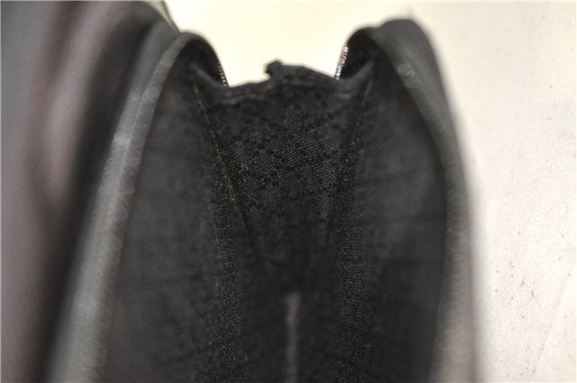 Authentic GUCCI Bamboo Vintage Shoulder Hand Bag Nylon Leather Black 2774E