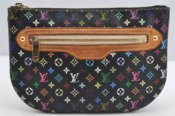 Auth Louis Vuitton Monogram Multicolor Pochette GM Pouch Black M60030 LV 2774I