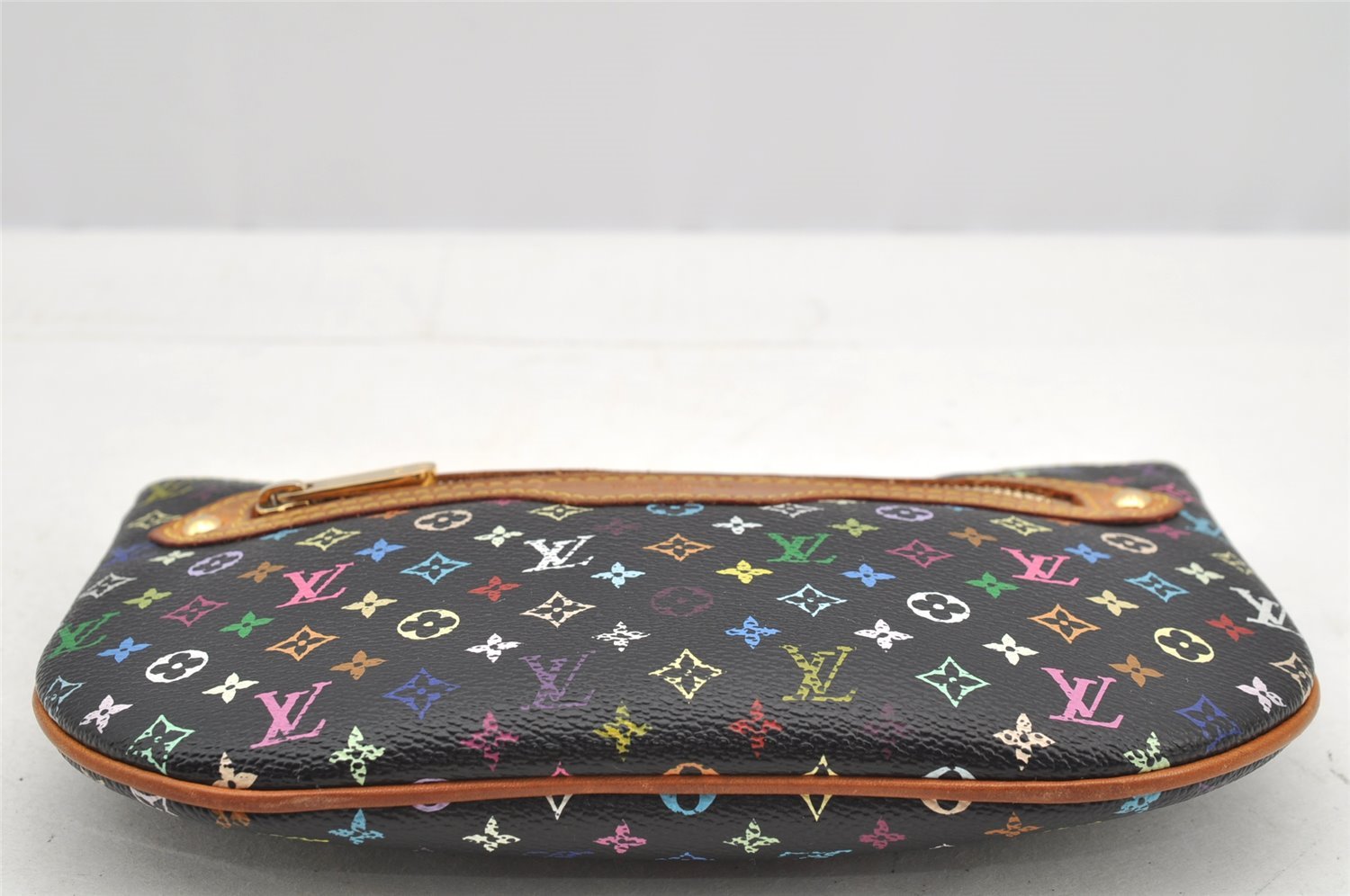 Auth Louis Vuitton Monogram Multicolor Pochette GM Pouch Black M60030 LV 2774I