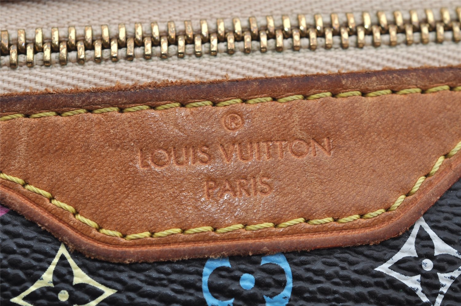 Auth Louis Vuitton Monogram Multicolor Pochette GM Pouch Black M60030 LV 2774I
